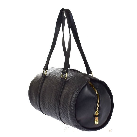 Vintage LOUIS VUITTON Soufflot Hand Bag Epi Leather Black Gold France - Picture 4 of 10